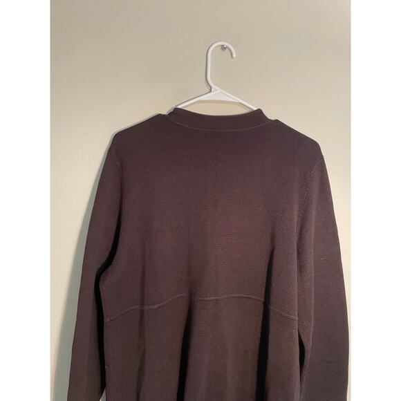 Eileen Fisher Chocolate Brown Silk and Cotton Cardigan Size Petite Large - Picture 7 of 10